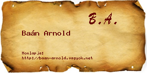 Baán Arnold névjegykártya