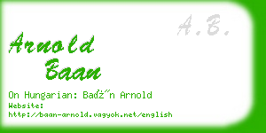 arnold baan business card